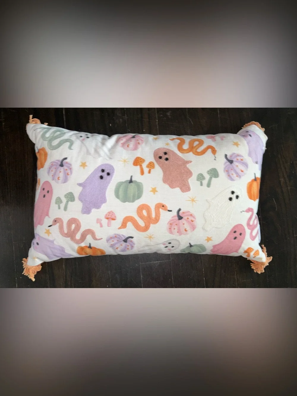 NEW Cupcakes and cashmere halloween ghost pumpkin pink decorative pillow